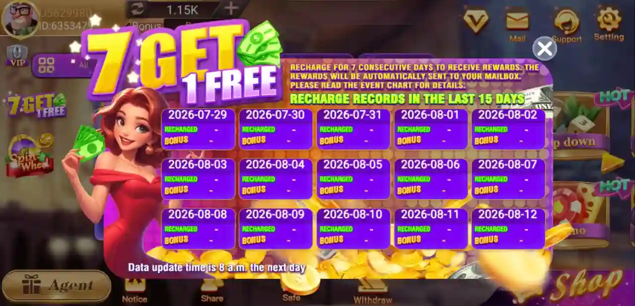 Card Rummy 7 Get 1 Free Bonus