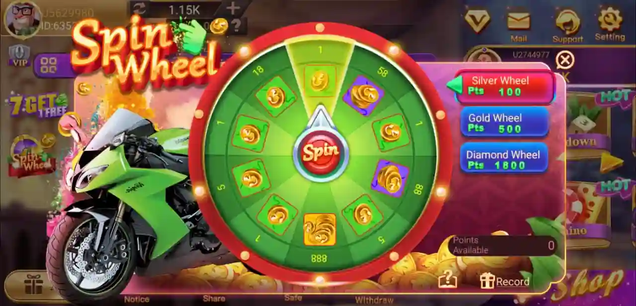 Card Rummy Spin Wheel Bonus